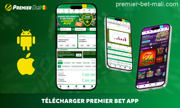 Installez l'application mobile Premier Bet Mali pour Android et iOS pour placer des paris, jouer à des jeux de casino où que vous soyez